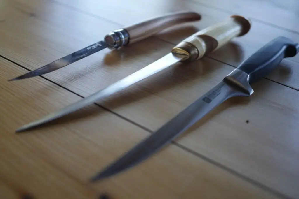 Filet Knives on a table